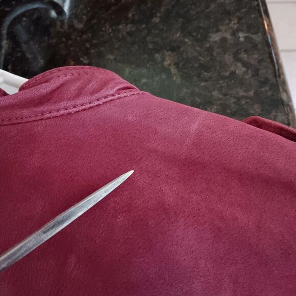 Twiggy London Suede Leather Jacket Women's Rust Moto Coat Zip Up MEDIUM - Picture 5 of 16